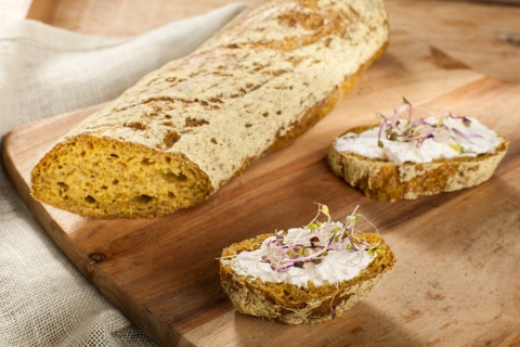 Bagietka bezglutenowa "ZŁOCISTA" Lady Baker, wegańska, z mąki bio kukurydzianej i bio tapioki